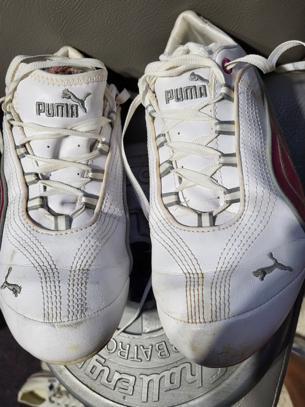Puma Women’s US Size 7 White Athletic Sneakers with Pink Accent